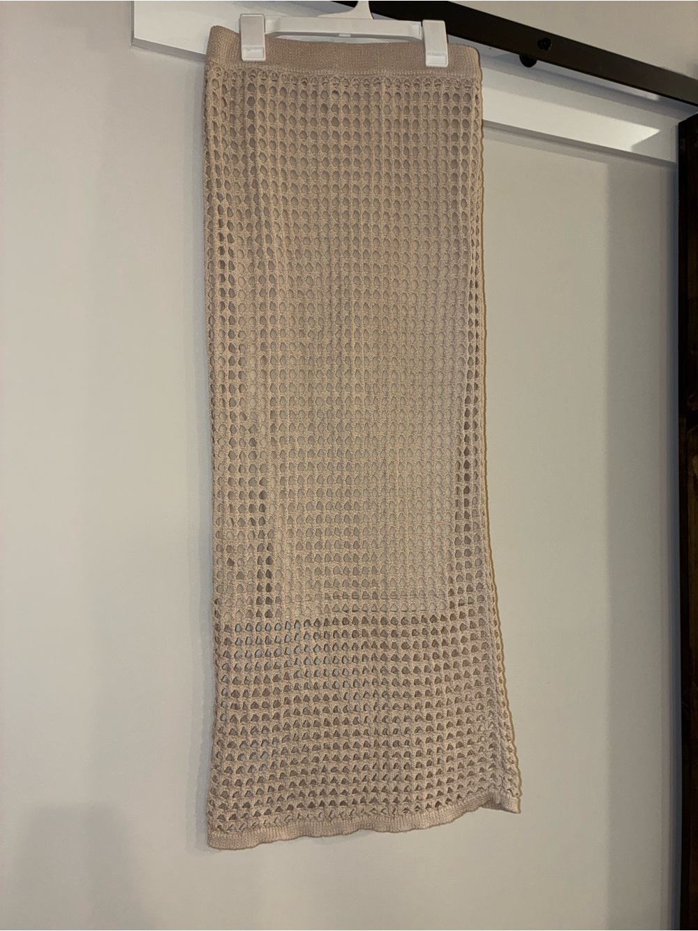 Steve Madden Beige Waffle Knit Maxi Skirt